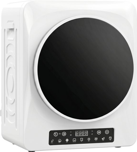 HOMCOM Mini Ablufttrockner Weiß, 5 kg Kapazität, 1000W mit 4 Programmen, Knitterschutz, Extra-Trocken & ECO-Modi sowie Timer - Bild 1