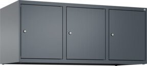 C+P Aufsatzschrank 7016/7016 in Anthrazit und Grau mit Zylinderschloss und 3 Abteilen, B/T/H: 120 x 50 x 50 cm - Bild 1