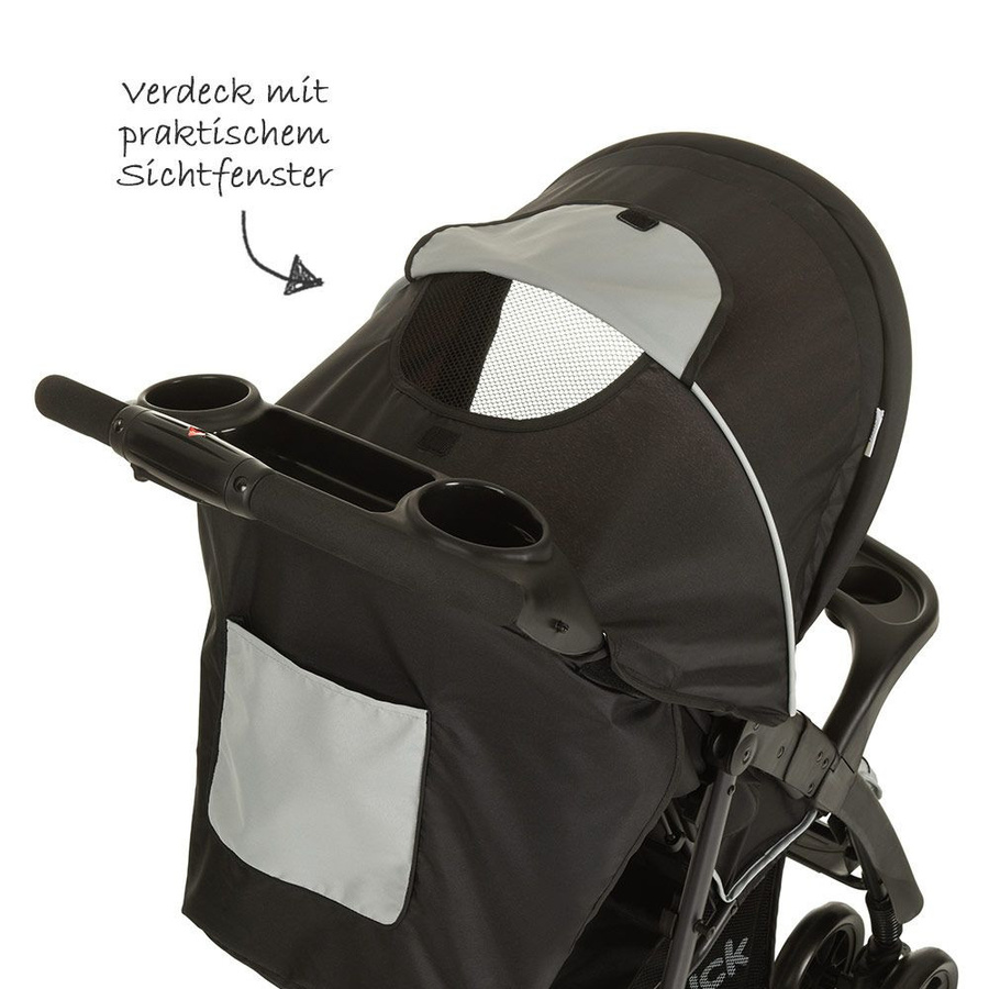 Hauck Buggy Shopper Neo II Allround Buggy mit Schwenkrädern und Federung in Caviar Silver - Bild 3