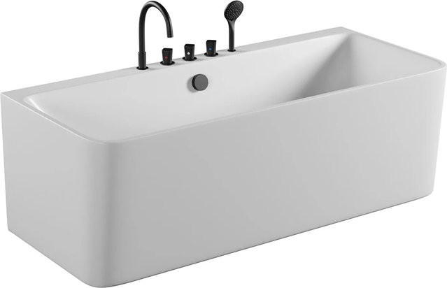 Tronitechnik Acrylbadewanne Saria in Weiß mit schwarzer Armatur und Siphon, B/T/H: 170 x 80 x 58 cm - Bild 1