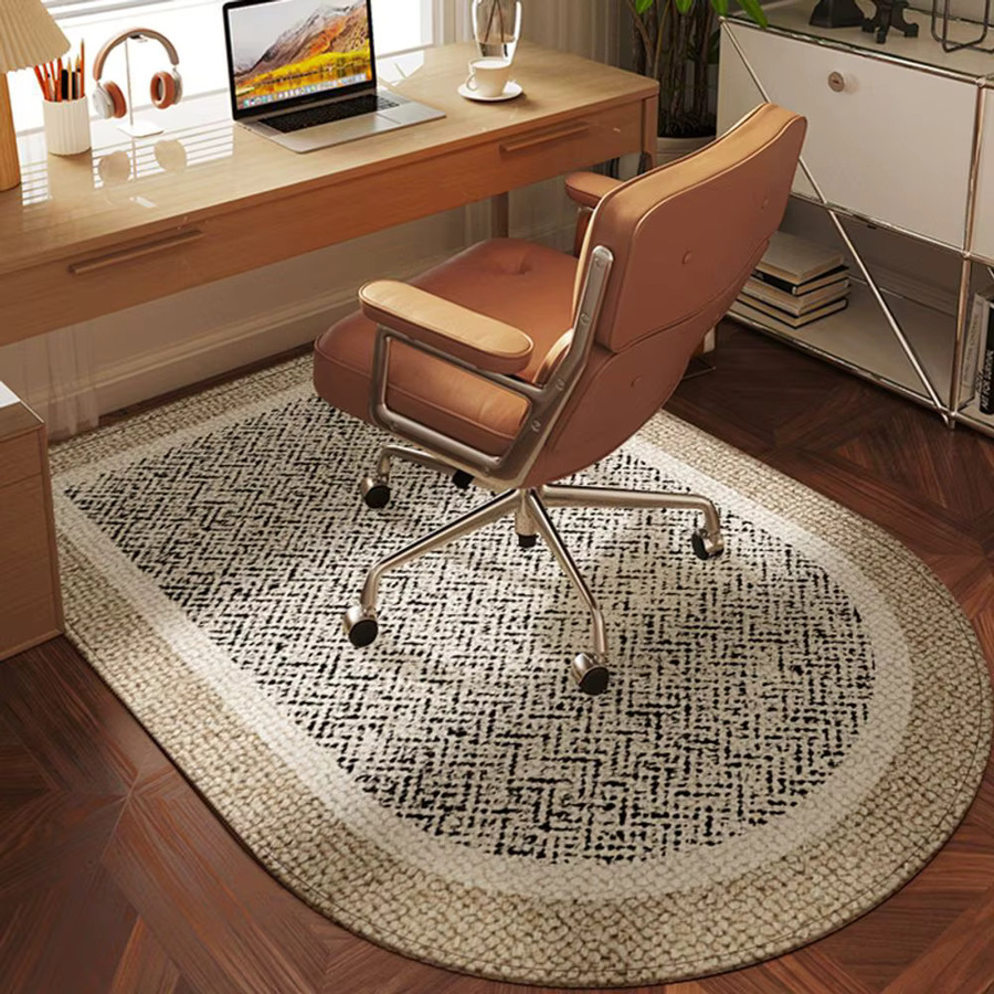 VIKAMA Ovaler Bodenschutzmatte für Schminktisch, Stuhl und Computerstuhl, Schallabsorbierend, Modernes Design für Schlafzimmer und Home Office - Bild 1