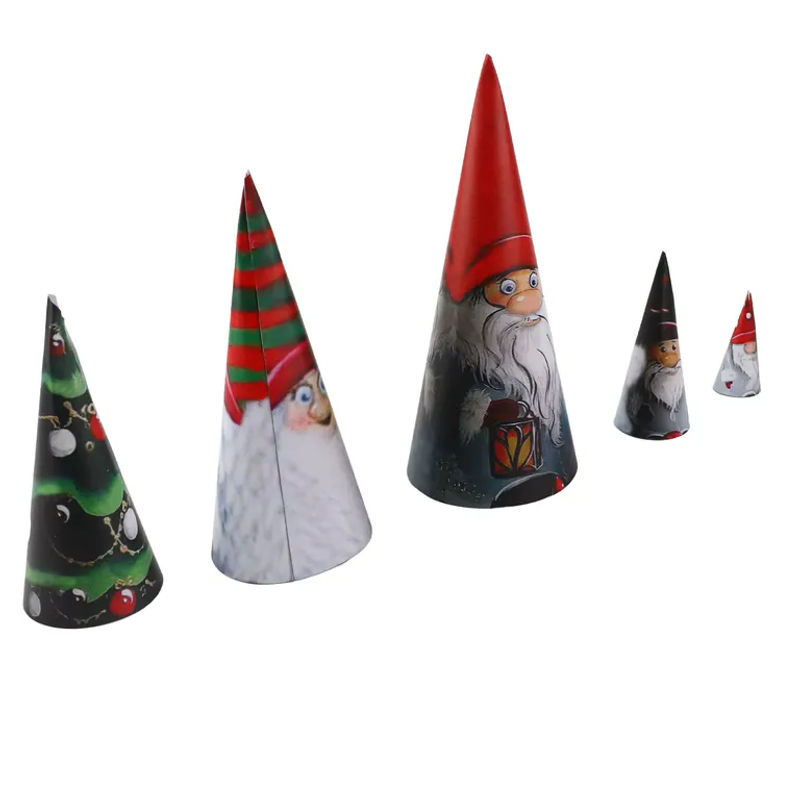Qiilu 5er Set Weihnachtliche Matroschka Zwerg-Stapelpuppen, Mehrfarbig, Dekoration für Weihnachten, Hochzeiten und Jubiläen - Bild 3
