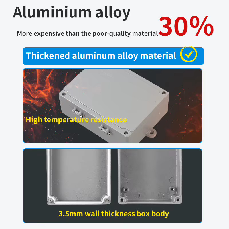 KKM Industrie-Anschlussdose aus Aluminiumguss in Grau, IP65-wasserdichtes und explosionsgeschütztes Gehäuse für elektronische Projekte im Außenbereich - Bild 3