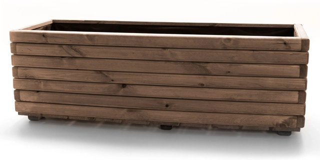 HolzFee Pflanzkasten Akzent aus Kiefer in Dunkelbraun mit rustikalem Design, B/T/H: 118 x 40 x 40 cm - Bild 1