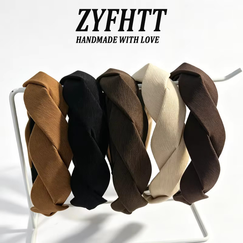 ZYFHTT Stirnband mit breitem Rand und gedrehtem Design, Damen - Bild 2