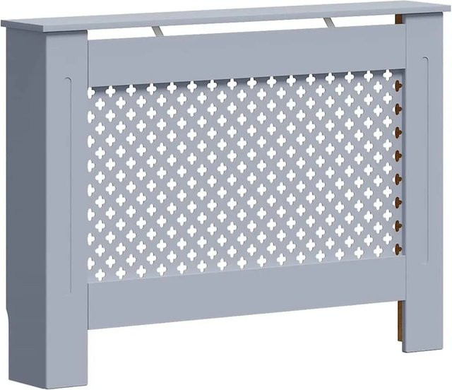 vidaXL Heizkörperverkleidung Anthrazit aus MDF mit modernem Latten-Design und Wabenmuster, B/T/H: 112 x 19 x 81,5 cm - Bild 1