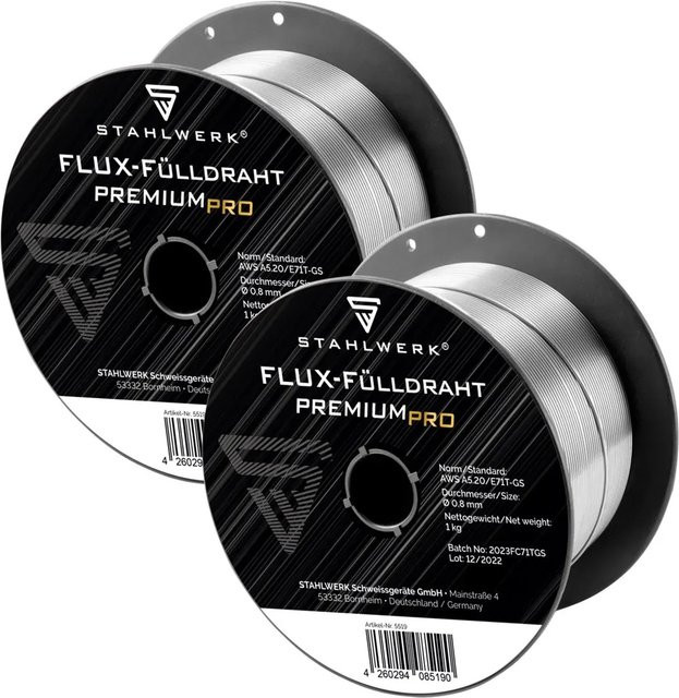 STAHLWERK MIG/MAG Fülldraht E71T-GS S100/ D100 Ø 0,8 mm, 2er Set à 1 kg - Bild 1