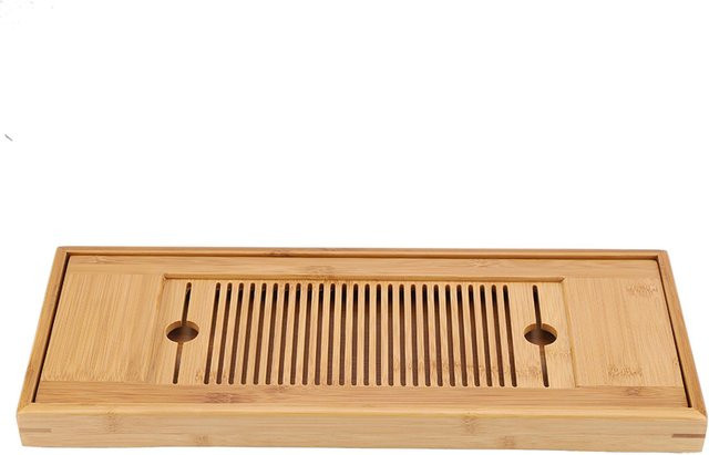 mfySpace Bambus Mini Tee Serviertablett für Gongfu Tee, braun, B: 38 cm, T: 15 cm - Bild 1