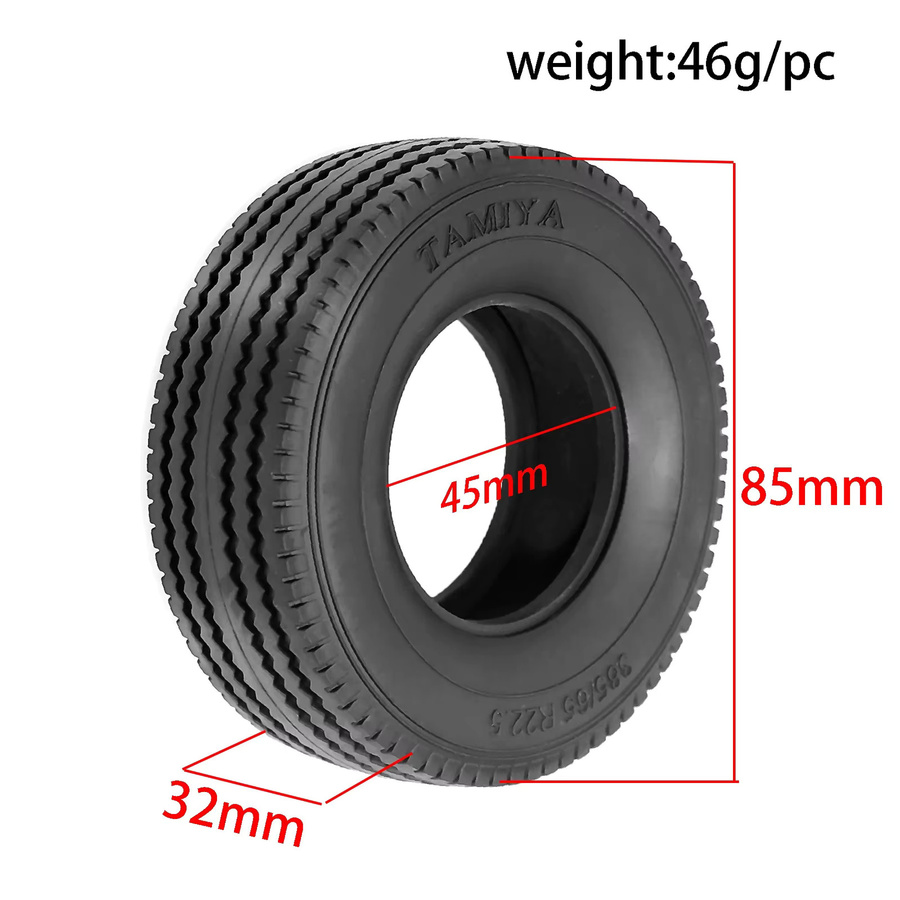 Tamiya LKW-Reifen, Zubehör, Maßstab 1:14, Gummi, Schwarz - Bild 2