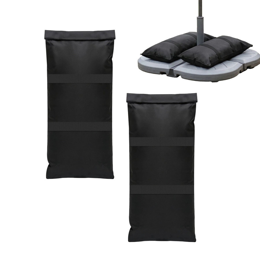 Relaxdays Sandsäcke 2er Set aus Polyester in Schwarz, befüllbar, Höhe: 68 cm, Durchmesser: 30 cm - Bild 2