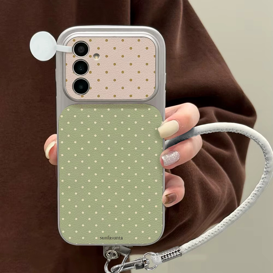 Handyhülle für Samsung Galaxy S26 S25 S24 S23 Ultra Plus FE in Matcha-Grün Gepunktet im Milchigen Stil - Bild 3