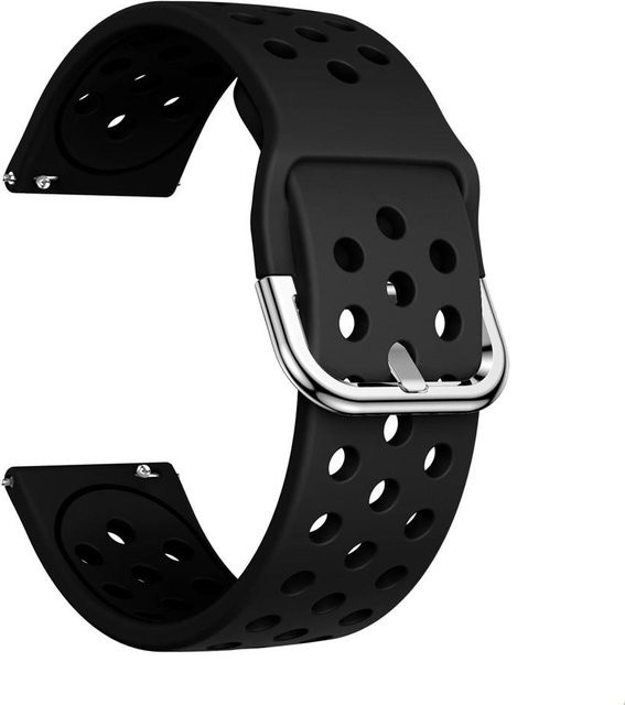 MY-CASE Uhrenarmband Silikon, 20mm, Schwarz, Unisex - Bild 1