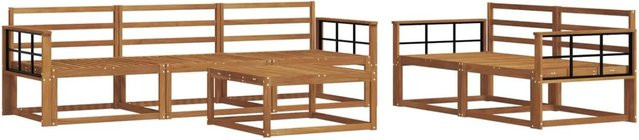 vidaXL Outdoor-Sofagarnitur 6-teilig aus Massivholz Akazie in Braun - Bild 1
