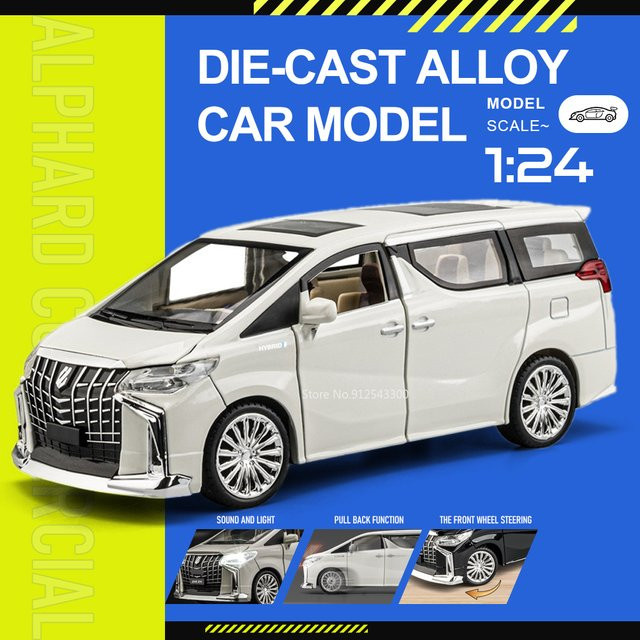 RMZ city Alphard Coaster Automodell, 1:24 Maßstab, mit Licht und Sound - Bild 1