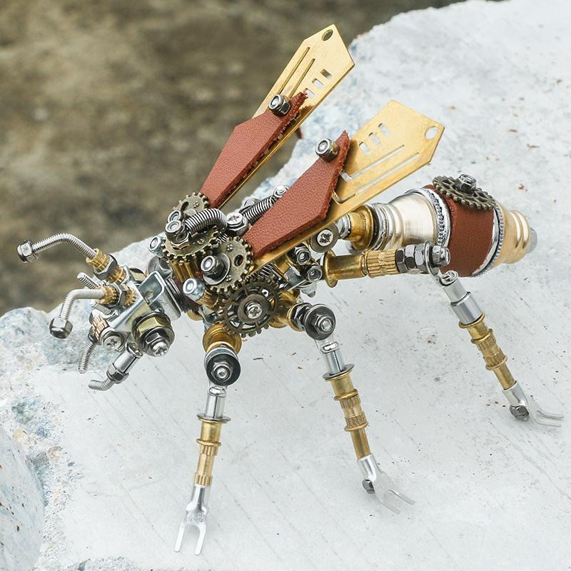 Yiran toy 1 Mechanische Insekten Steampunk-Stil Insektenstatue Metall - Bild 2