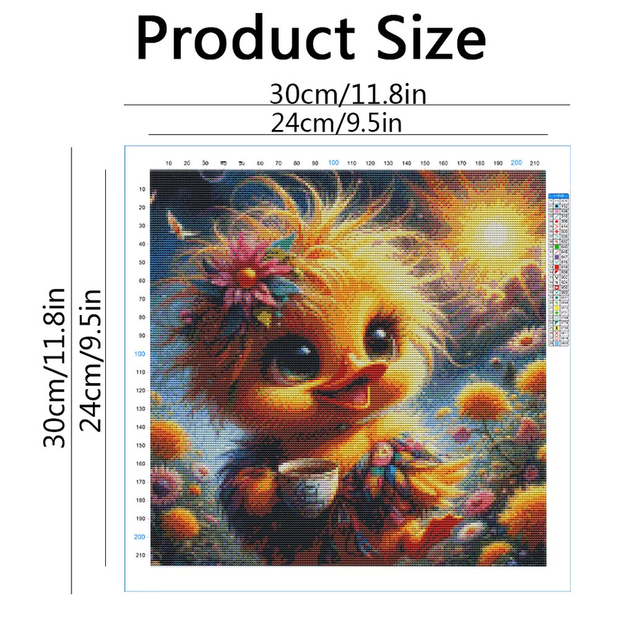 Evershine Kreuzstich-Set Ente mit floralem Motiv, 11 CT Stickerei-Set in Multicolour - Bild 2