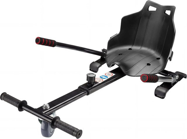 Wiltec Sitzscooter, Schwarz, Verstellbarer Kartsitz, Kompatibel Hoverboard - Bild 1
