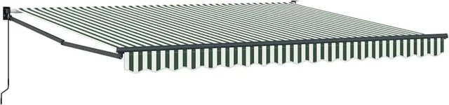 vidaXL Einziehbare Markise aus Polyester und Aluminium in Grün und Weiß B/T/H: 400 x 300 x 165 cm - Bild 1