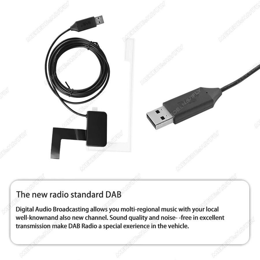 MEKEDE DAB/DAB+ USB Interface Adapter mit Antenne für europäische Universal Android Auto Radios, GPS und Stereo Multimedia Player, Schwarz - Bild 4