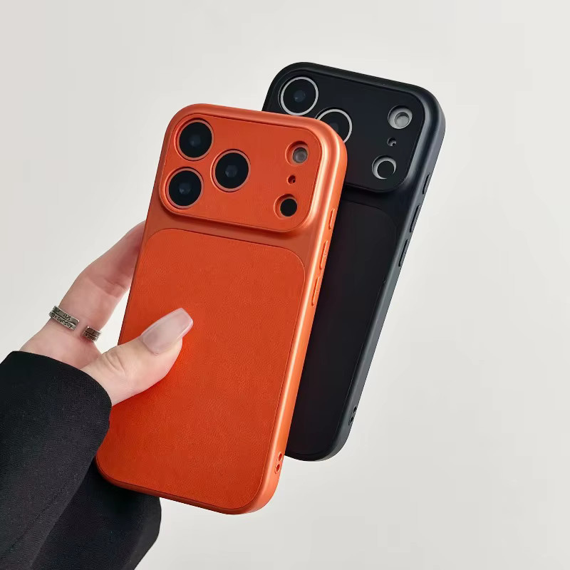 Stoßfeste Business Leder Hülle für Apple iPhone in Grau - Bild 1