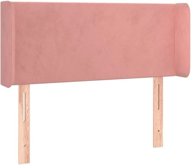 vidaXL LED Kopfteil aus Samt in Rosa mit USB-Ladeport und integrierter Beleuchtung, B/H: 93 x 88 cm, Tiefe: 16 cm - Bild 1