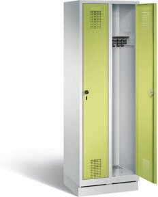C+P Garderobenschrank Evolo mit Türen, Front Viridingrün, Korpus Lichtgrau, H x B x T: 180 x 61 x 50 cm - Bild 1