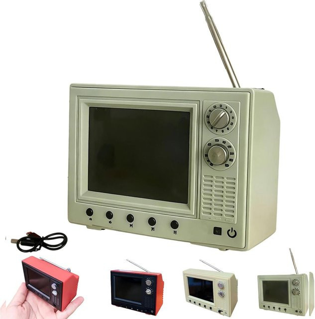 Mini-Vintage-Cartoon-Fernseher, Tragbarer Retro-Player, Rot - Bild 1