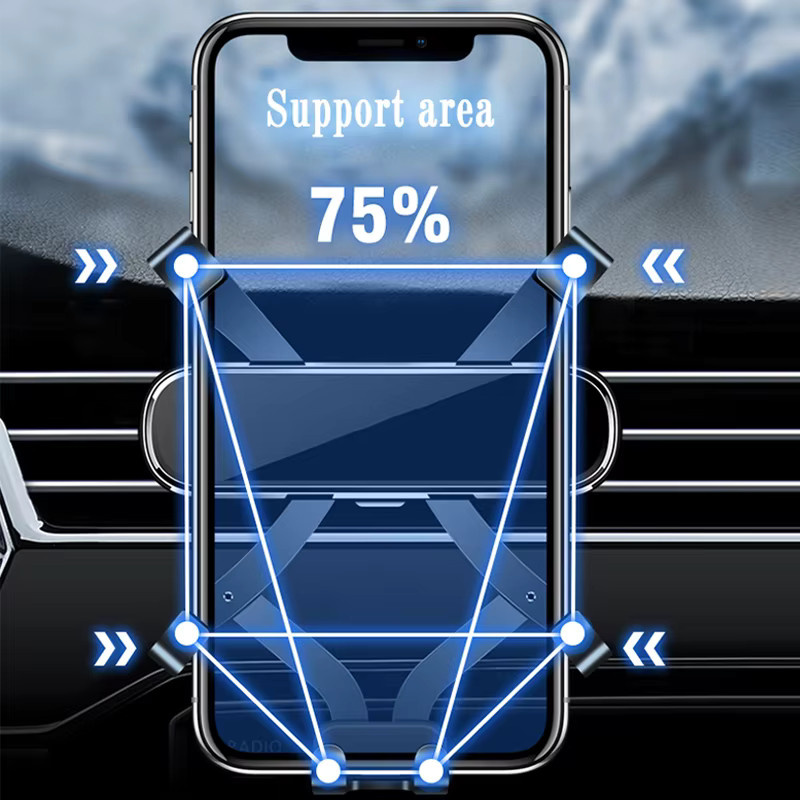 Handyhalterung für Audi A3 S3 8V (2014-2025) zur Lüftungsschlitzbefestigung mit Schwerkraft-Mechanismus für GPS-Navigation, Schwarz - Bild 3