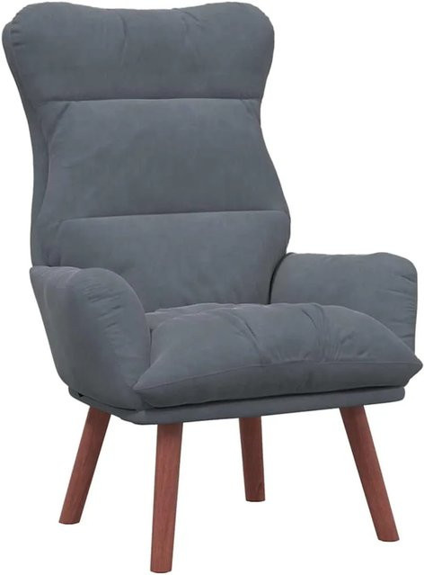 vidaXL Relaxsessel Dunkelgrau aus Samt mit Metallrahmen B/T/H: 69 x 74 x 93 cm - Bild 1