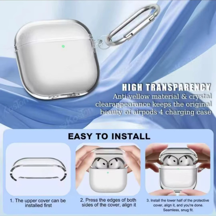 Transparente Schutzhülle aus weichem TPU für Apple AirPods 1, 2, 3 und Pro/Pro 2 - Bild 2