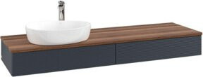 V&B Waschtischunterschrank Antao mit Frontstruktur in Weiß und Blau, lackiert, B/T: 160 x 50 cm - Bild 1