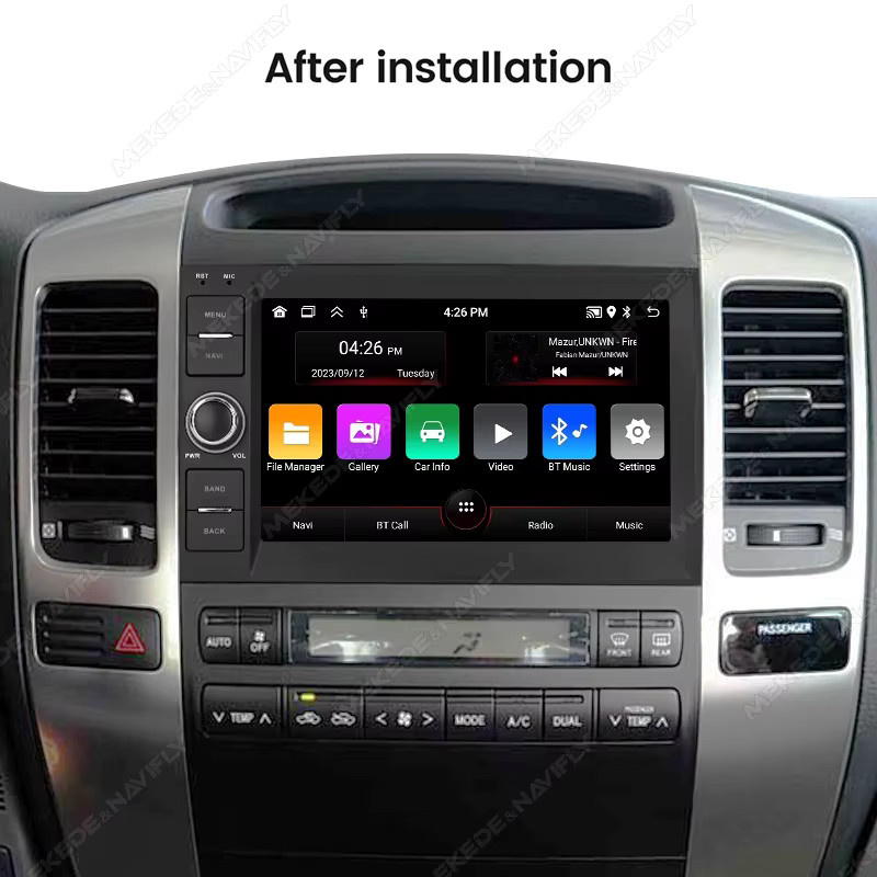 NaviFly Android 14 Auto Radio für Toyota Land Cruiser Prado 120 mit 7 Zoll Display, 2GB RAM, 64GB Speicher, GPS, Wireless Carplay und Multimedia Player in Schwarz - Bild 2