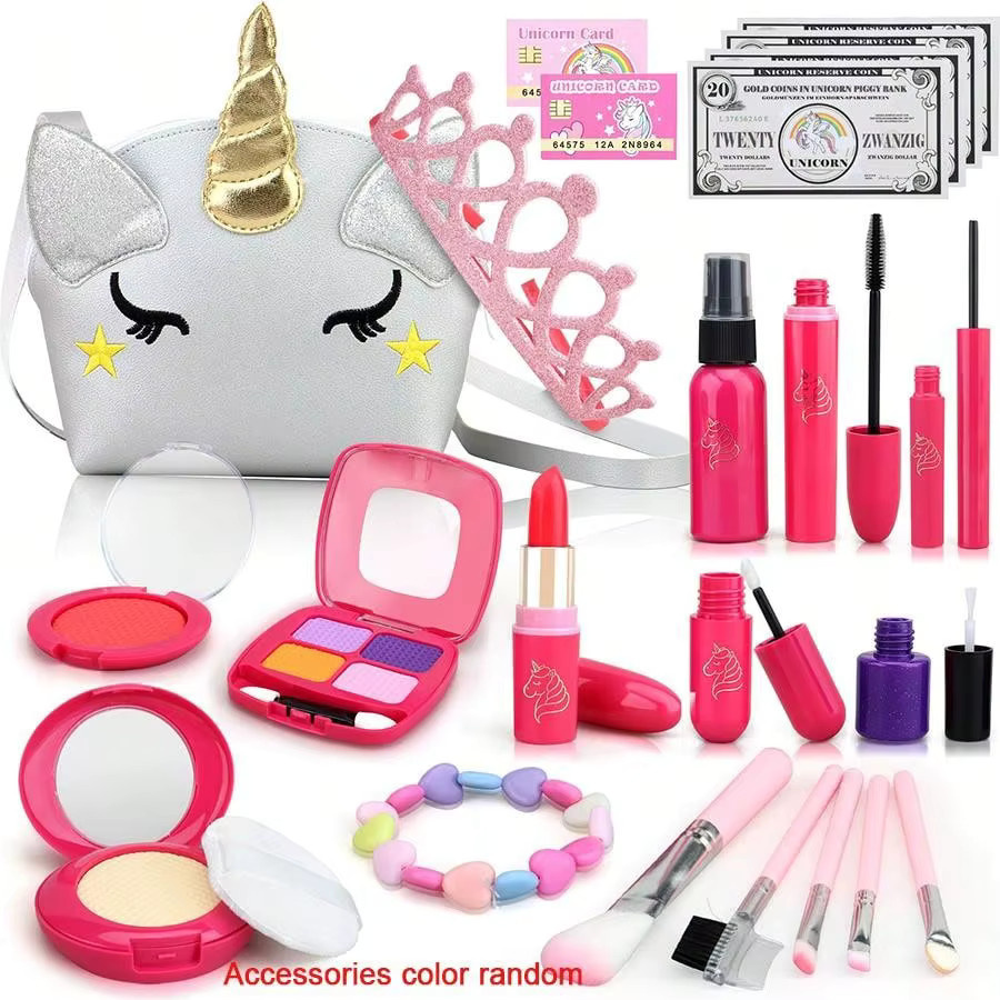 Mädchen-Make-up-Spielzeug, Kleinkind-Make-up-Set, mit Prinzessinnen-Geldbörse - Bild 2