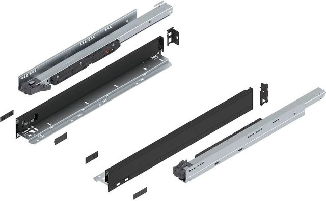 Blum Legrabox Pure Set Schubladensystem mit Blumotion Soft-Close, Nennlänge: 550 mm, Tragkraft: 70 kg, Farbe: Carbonschwarz matt - Bild 1