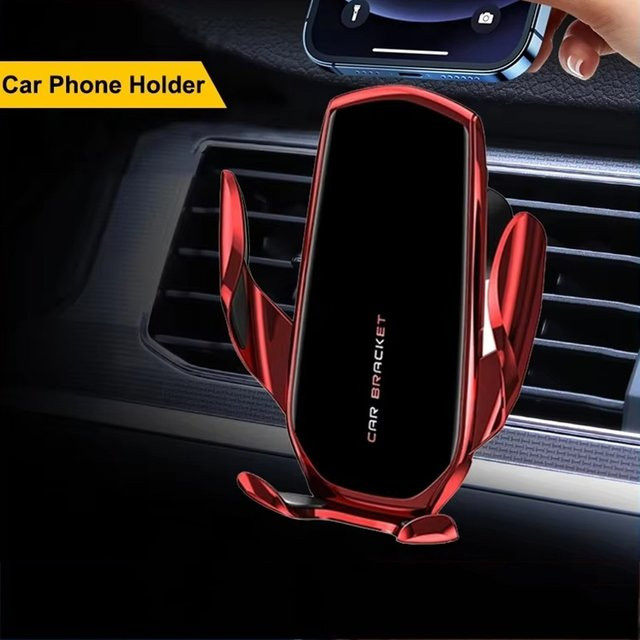 VORILYNEX Universeller Schwerkraft-Auto-Handyhalter für Lüftungsschlitze in Rot mit GPS-Navigations-Funktion für iPhone, Huawei und Oppo - Bild 1