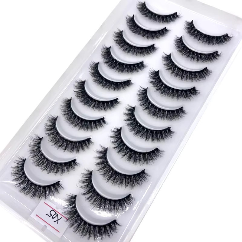 AMSDCN Künstliche Wimpern, 3D-Nerz, Schwarz, 10 Paar, Unisex - Bild 4