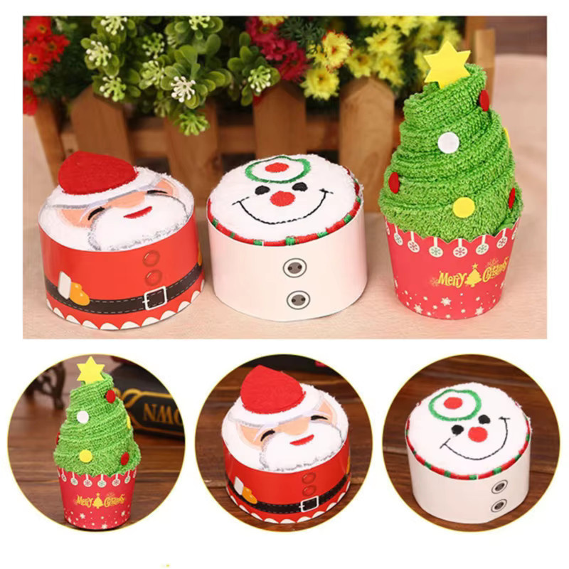Beeinch Weihnachtliches Mikrofaser-Handtuch in Santa-Kuchen-Form, Saugfähig, Mehrfarbig - Bild 6