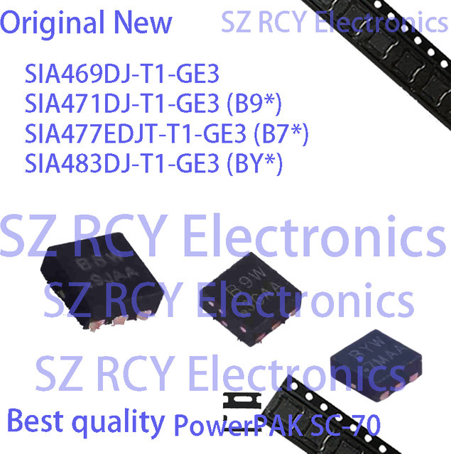 MOS MOSFET Transistoren Set in Schwarz SIA469DJ-T1-GE3 B8 SIA471DJ-T1-GE3 B9 SIA477EDJT-T1-GE3 B7 SIA483DJ-T1-GE3 BY SIA469 SIA471 SIA477E SIA483 - Bild 1
