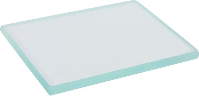 Shoemst Lederpoliergerät aus gehärtetem Glas in Weiß, B/T/H: 13,0 x 10,0 x 0,8 cm - Bild 1