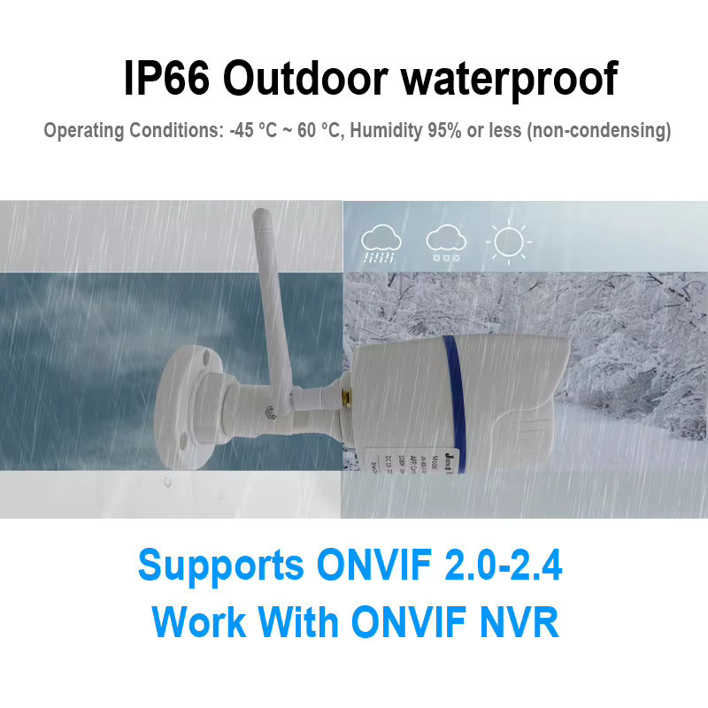 JIENUO 5MP IP-WLAN-Außenkamera in Weiß mit Nachtsicht, menschlicher Bewegungserkennung und Audio für die Sicherheitsüberwachung - Bild 2