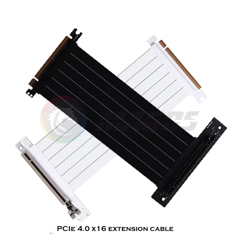 Flying Elephant PCIe Riser Kabel zur Grafikkarten-Verlängerung für PCIE 3.0 und 4.0 16X in Schwarz oder Weiß - Bild 3