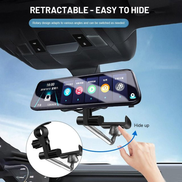 CosyHome 2er-Set Universal Handyhalterung für den Rückspiegel mit 360 Grad Rotation, Grau und Schwarz - Bild 1