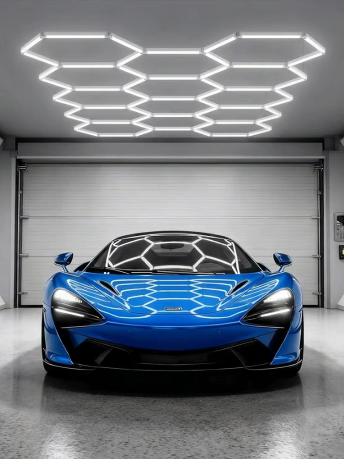 Oyajia 14er-Pack Sechseckige LED-Deckenleuchten im Wabendesign, 6500K Kaltweiß, für Garage, Werkstatt und Studio - Bild 7
