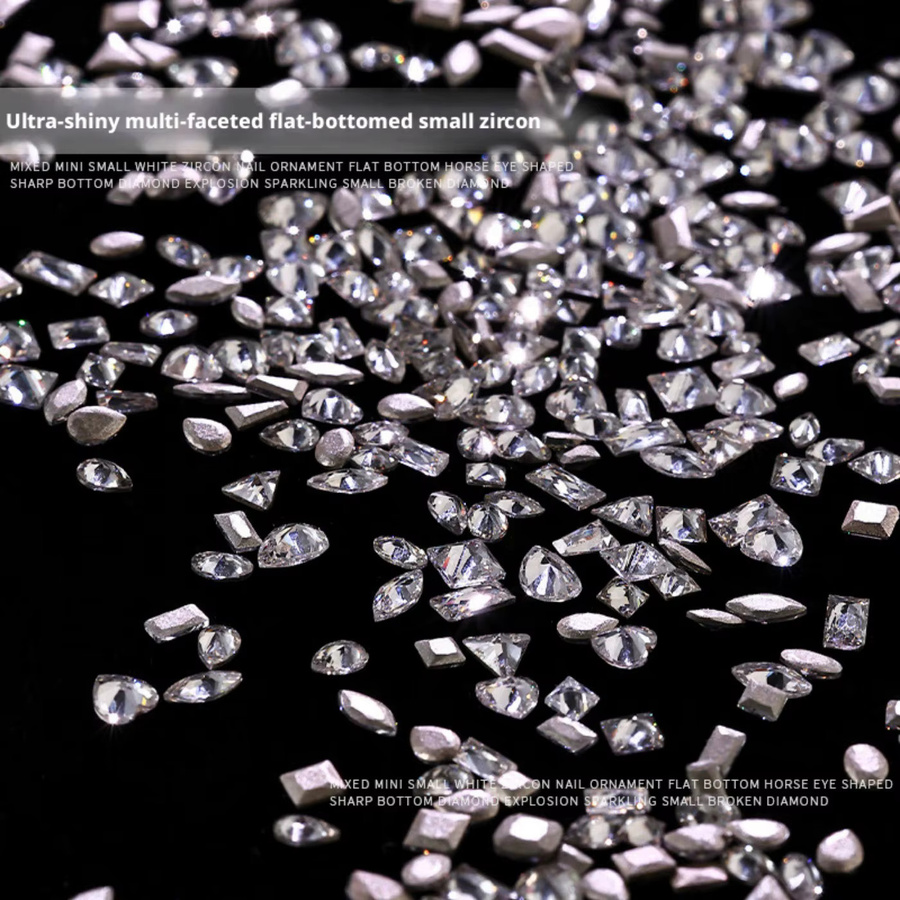 YYM Mini-Zirkon-Nagelcharms, Champagner, 50 Stück - Bild 3