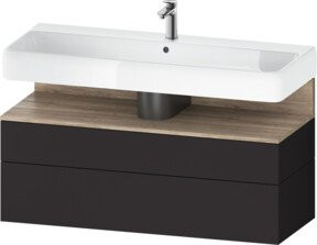 Duravit Waschtischunterschrank Qatego in Grau Matt mit integrierter Beleuchtung und internen Schubladen, Wandmontage, B/T/H: 119 x 47 x 59 cm - Bild 1