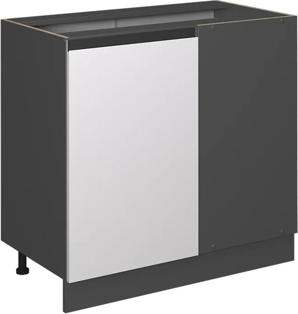 Vicco Eckunterschrank R-Line J-Shape in Weiß und Anthrazit ohne Arbeitsplatte - Bild 1
