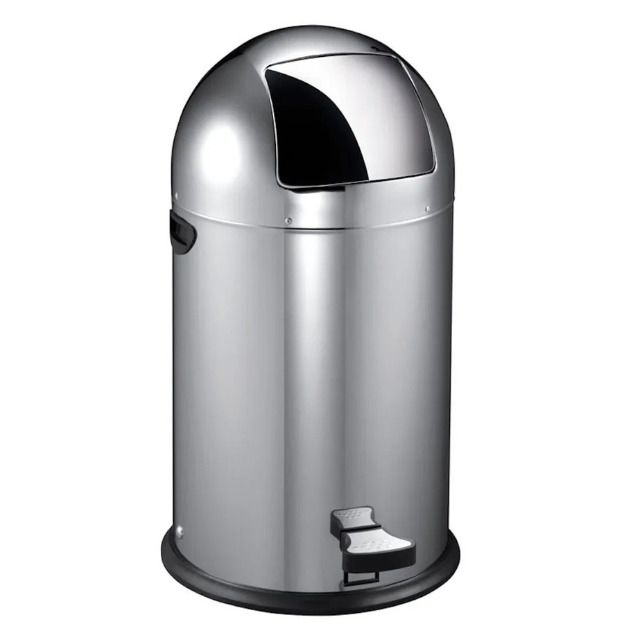PROREGAL Abfalleimer aus Edelstahl mit Fußpedal und Inneneimer, Silber, Höhe: 70 cm, Durchmesser: 35 cm - Bild 2