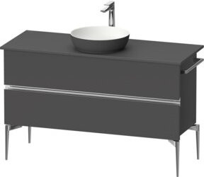 Duravit Sivida Konsolen-Waschtischunterbau bodenstehend mit 2 Schubladen, grau, B/T/H: 124,5 x 54,8 x 47,5 cm - Bild 1