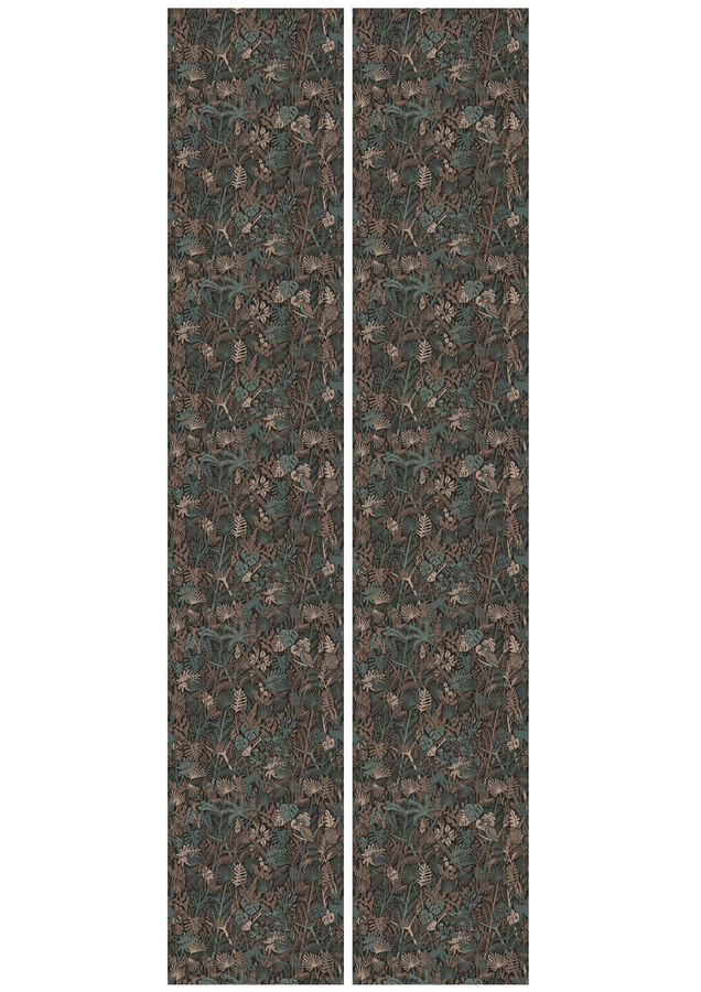 KEK Amsterdam Mural Wallpaper Rieder 5 - FR-024, Florales Design im Art Nouveau Stil, Mehrfarbig (Grün, Beige, Braun), Vlies-Tapete - Bild 2