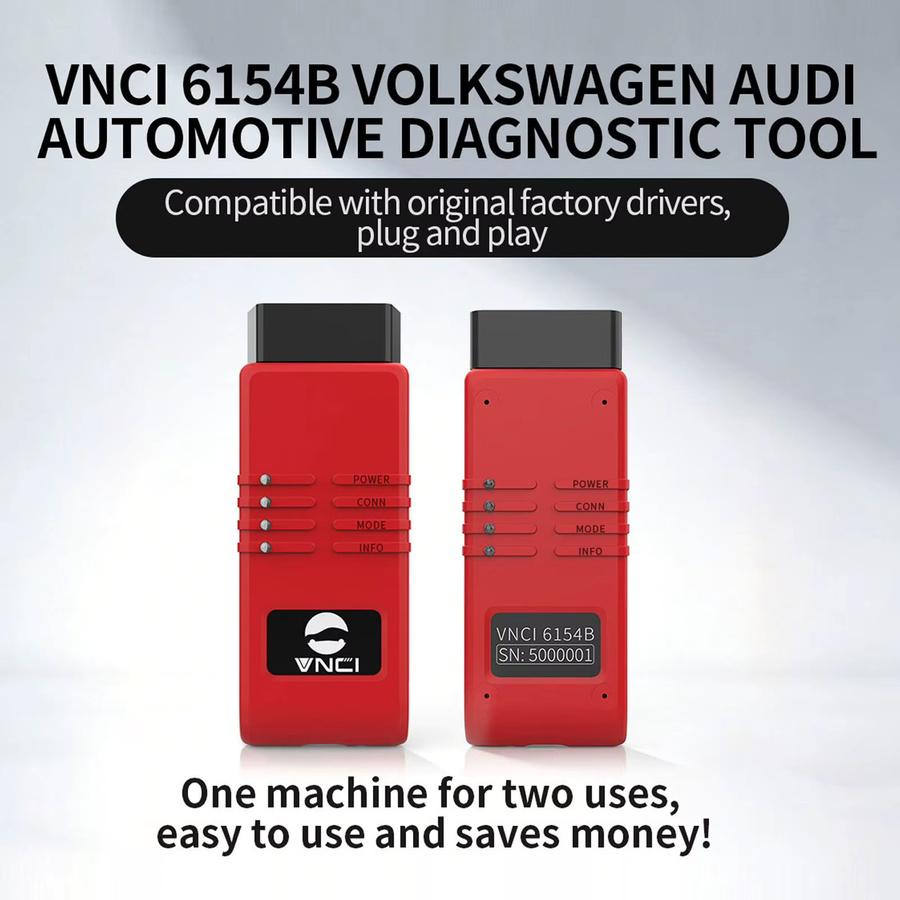 VNCI 6154B Diagnosegerät für VW, Audi, Skoda und Seat mit Unterstützung für CAN FD und DoIP, Verbindung über USB, Type-C und WiFi, Farbe: Rot - Bild 5